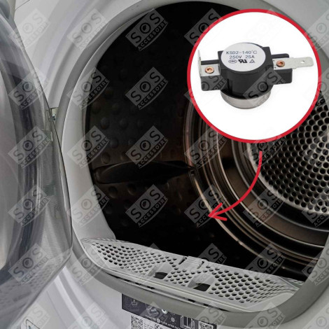 NC140D KLIXON THERMOSTAT COMPATIBLE TUMBLE DRYER - 6671890, 2910982