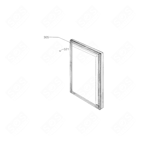 PORTE AVEC JOINT, TRAPPE DE VISITE (REPÈRE 305) REFRIGERATOR, FREEZER - 2064674134