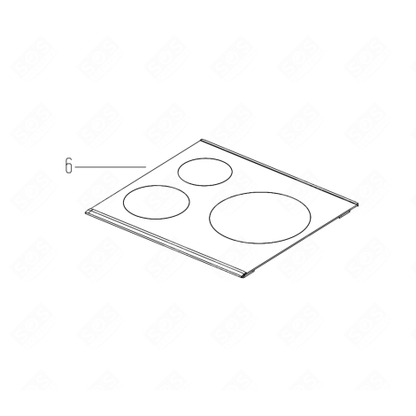 DESSUS VITROCÉRAMIQUE ELECTRIC / GAS HOBS - 4490262128, C00907669