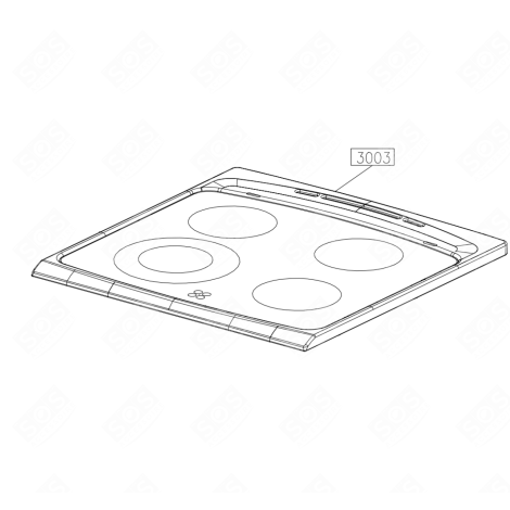 DESSUS VITROCÉRATMIQUE (REPÈRE  3003) GAS / ELECTRIC OVENS - 9091033, 9096396