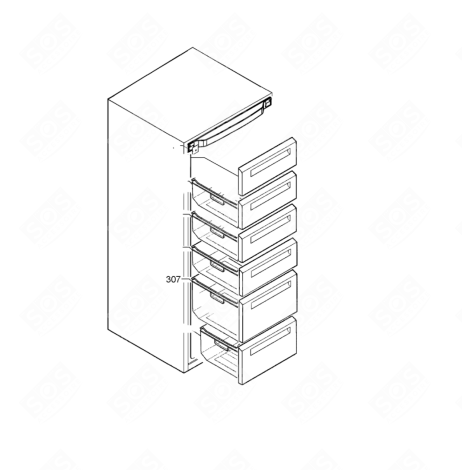 TIROIR MAXI (PARTIE CONGÉLATEUR) REFRIGERATOR, FREEZER - 2425373269