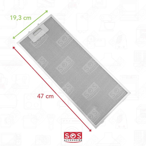 470X193MM CBT62 RT623 METAL FAT FILTER EXTRACTOR HOOD - 49024660