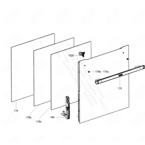 VITRE INTÉRIEURE DE PORTE GAS / ELECTRIC OVENS - 42837200, 42836653