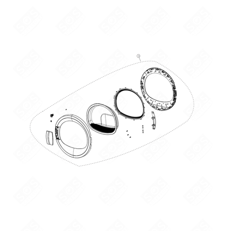 PORTE COMPLÈTE (REPÈRE  10) TUMBLE DRYER - 2986230200, C00924864