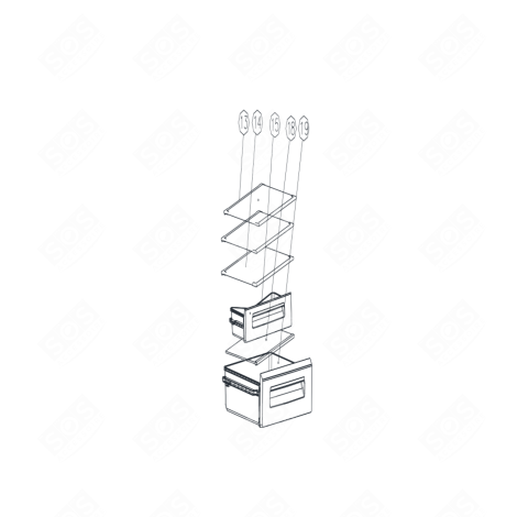 TIROIR À LÉGUMES (REPÈRE 19) REFRIGERATOR, FREEZER - 49073375, 49054597