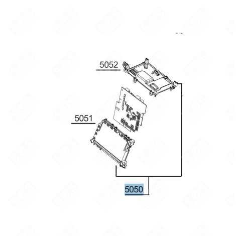 CARTE ÉLECTRONIQUE, MODULE DE COMMANDE (REPÈRE 5050) DISHWASHER - 1519802750, C00909888
