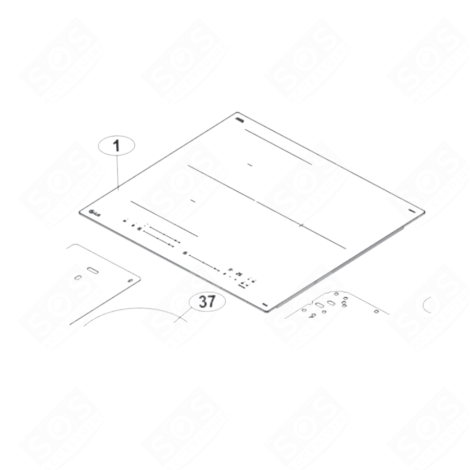 PLQUE, DESSUS VITROCÉRAMIQUE ELECTRIC / GAS HOBS - EBZ64610858