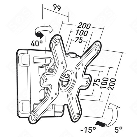 WALL MOUNT CLIFF 200TW45 TELEVISIONS / TVS - 43320