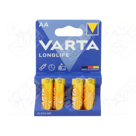 PACK DE 4 PILES ALCALINE LR6 AA LONGLIFE ACCESSORIES AND MAINTENANCE  - 4106101414