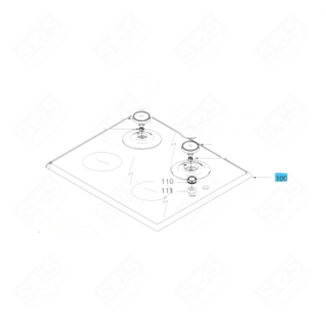 DESSUS VITROCÉRAMIQUE D'ORIGINE ELECTRIC / GAS HOBS - AS0083438
