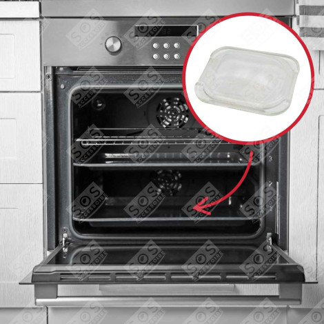 LAMP GLASS COVER (ORIGINAL) GAS / ELECTRIC OVENS - 00187384, 00174079