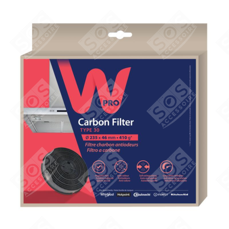 FILTRE CHARBON TYPE 30 D'ORIGINE EXTRACTOR HOOD - 484000008609