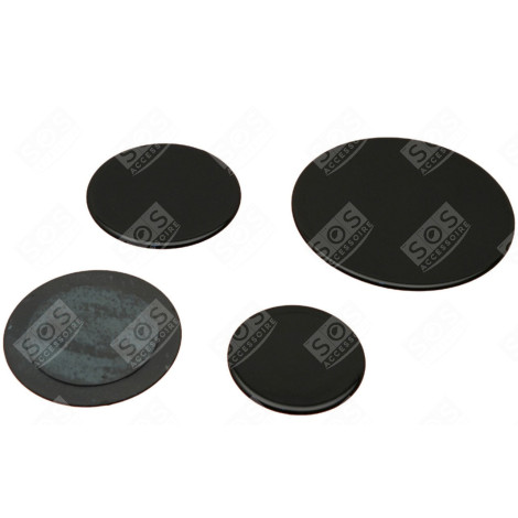 LOT DE 4 CHAPEAUX DE BRÛLEUR COMPATIBLE GAS / ELECTRIC OVENS - 50247380004