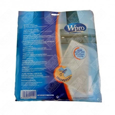 ANTI-FAT FILTER WITH SATURATION INDICATOR (SOLD INDIVIDUALLY) (ORIGINAL) EXTRACTOR HOOD - 484000008526