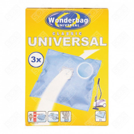 BOITE DE 3 SACS WONDERBAGS UNI VACUUM CLEANER  - WB403120