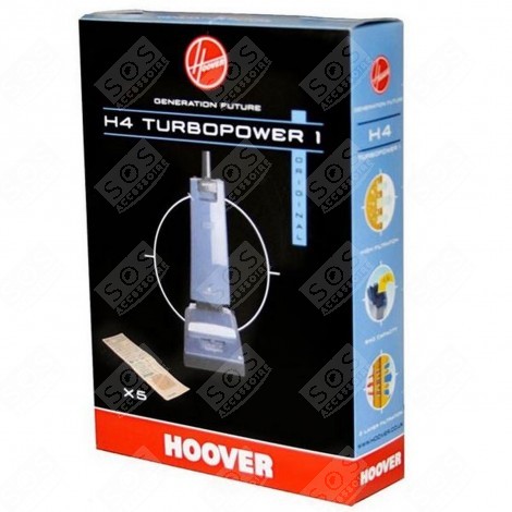BOX OF 5 X H4 TURBOPOWER1 BAGS VACUUM CLEANER  - 09173691