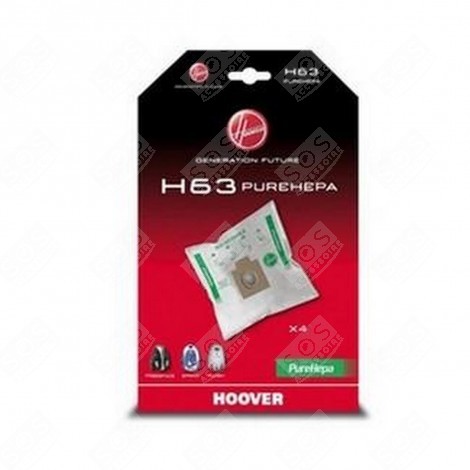 BOX OF 4X H63 PURE HEPA BAGS VACUUM CLEANER  - 35600536, 09200245