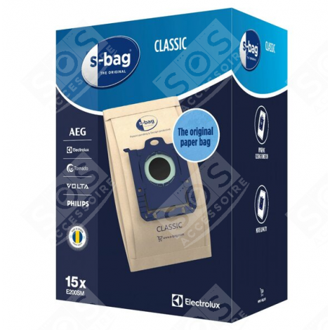 BOX OF 15 S-BAG BAGS - E200M CLASSIC VACUUM CLEANER  - 9001688002