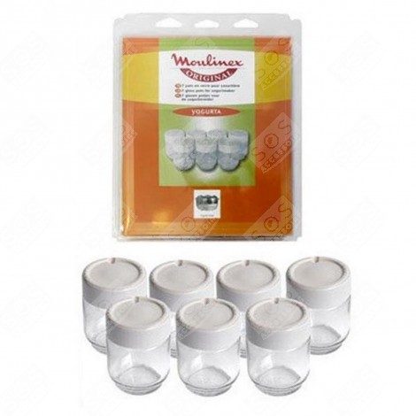 SET OF 7 GLASS POTS AND LID YOGHURT MAKER - A14A03