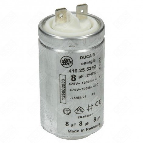 CAPACITOR 8MF 450V ORIGINAL TUMBLE DRYER - 1250020334