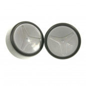 Pack of 2 plastic wheels