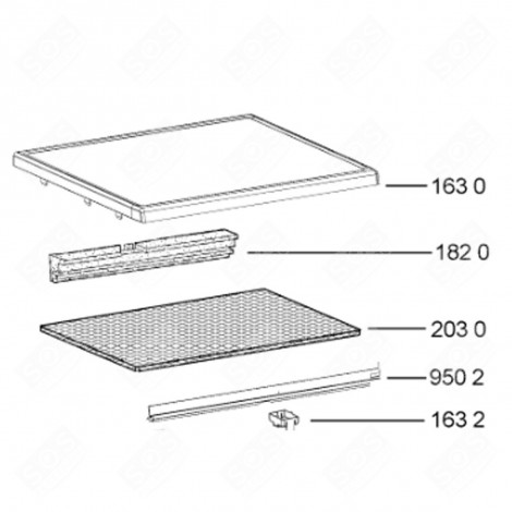 UPPER STAINLESS STEEL COVER (REFERENCE 163 0) ORIGINAL DISHWASHER - 481010565816, C00325291