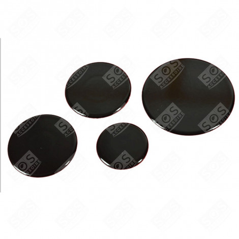 ORIGINAL BURNER CAPS SET (4 PIECES) ELECTRIC / GAS HOBS - C00052931, C00052932