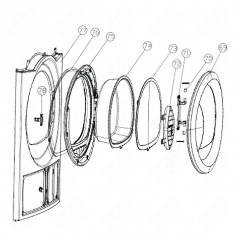 HANDLE (MARK 72) TUMBLE DRYER - 0180200124