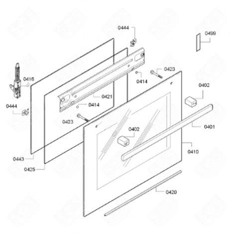 ORIGINAL FRONT GLASS (MARK 0410) GAS / ELECTRIC OVENS - 00688417