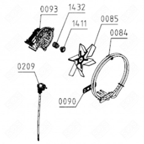STEAM FAN MOTOR 230V (MARKING 0093) GAS / ELECTRIC OVENS - 466471