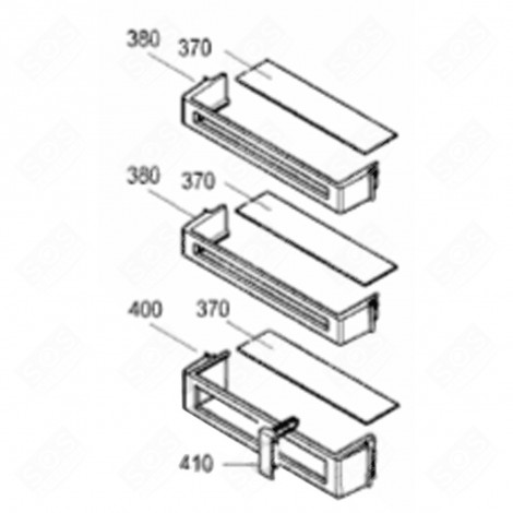 GLASS PLATE HOLDER (REFERENCE 380) REFRIGERATOR, FREEZER - 7413548
