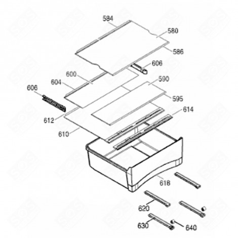 DRAWER COMPARTMENT 0 DEGREE C (REF. 618) REFRIGERATOR, FREEZER - 9290522