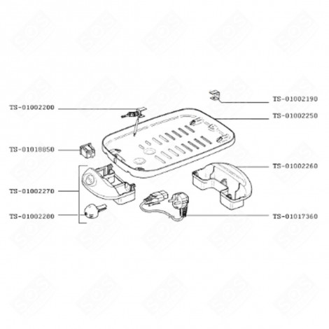 LEFT HANDLE + YELLOW BUTTON (REF. TS-01002270) SMALL HOUSEHOLD APPLIANCE - TS-01002270