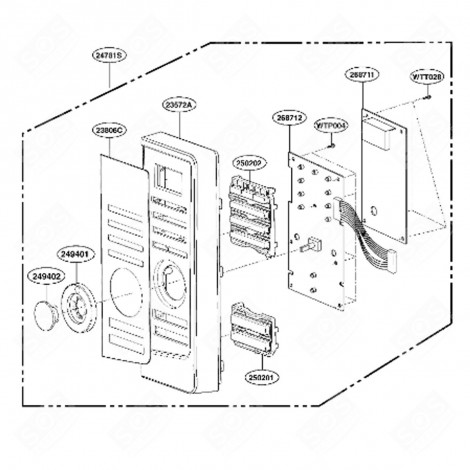 BUTTON (REFERENCE NUMBER 249402) MICROWAVE OVENS - MEY61844303