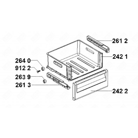DRAWER (REFERENCE 242 1) REFRIGERATOR, FREEZER - 481241848849