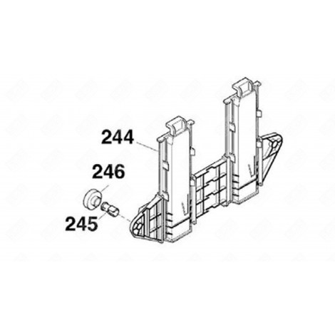 WHEEL + LOWER BASKET AXLE (REF. 245) DISHWASHER - 91601247, 91601253