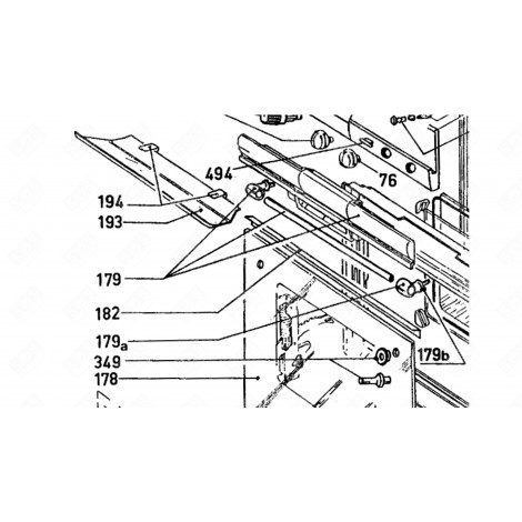 DOOR HANDLE (REFERENCE POINT 179) GAS / ELECTRIC OVENS - 92734292