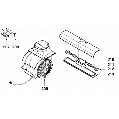 COMPLETE FAN (REFERENCE 209) EXTRACTOR HOOD - 79X6858