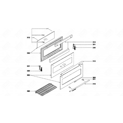 FRONT GLASS (MARK 300) GAS / ELECTRIC OVENS - 74X5590
