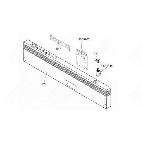 CONTROL PANEL (MARK 21) DISHWASHER - 41029286