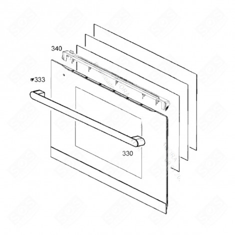 UPPER PROFILE REFERENCE 340 GAS / ELECTRIC OVENS - 484F71