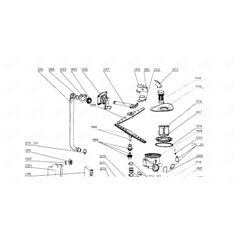 FEED CONNECTION PROPELLER, UPPER ARM REFERENCE 1005 DISHWASHER - 49417