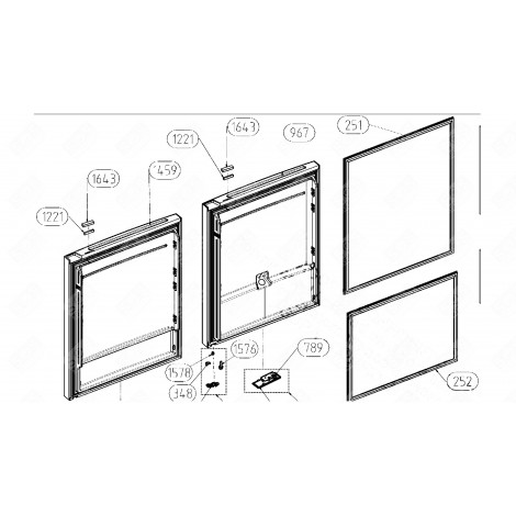 FREEZER PART DOOR (MARK 997) REFRIGERATOR, FREEZER - 4925521100