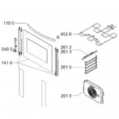 Oven glass + bracket (mark 1410) original