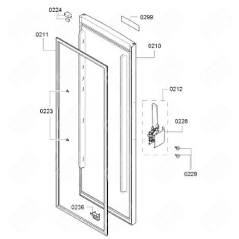 DOOR SEAL (MARK 0211) REFRIGERATOR, FREEZER - 00716113