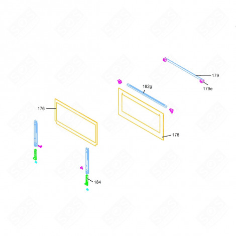INNER GLASS CODE 176 GAS / ELECTRIC OVENS - 49035091