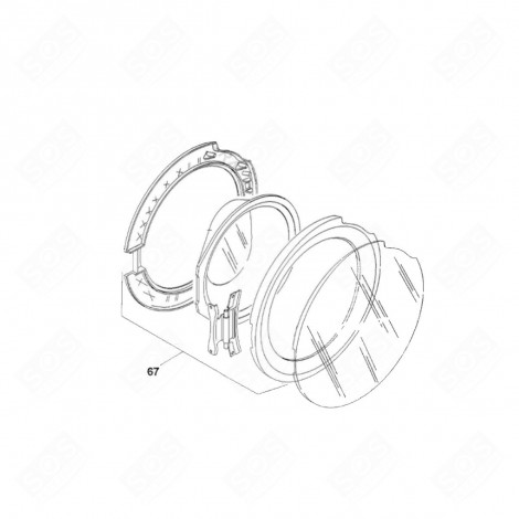 COMPLETE PORTHOLE NO. 67 WASHING MACHINES - 4301231, 70066716