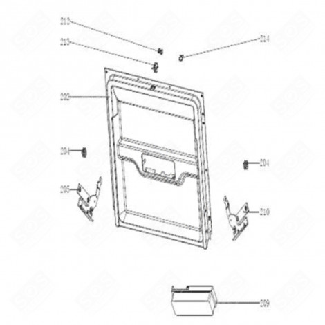 COUNTER DOOR + LOWER DOOR SEAL (REFERENCE 202) DISHWASHER - 254A55