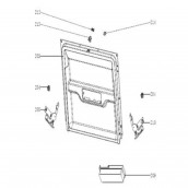 Counter door + lower door seal (reference 202)