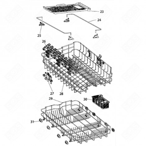 PANIER INFÉRIEUR (REPÈRE 29) D DISHWASHER - C00587634, 488000587634
